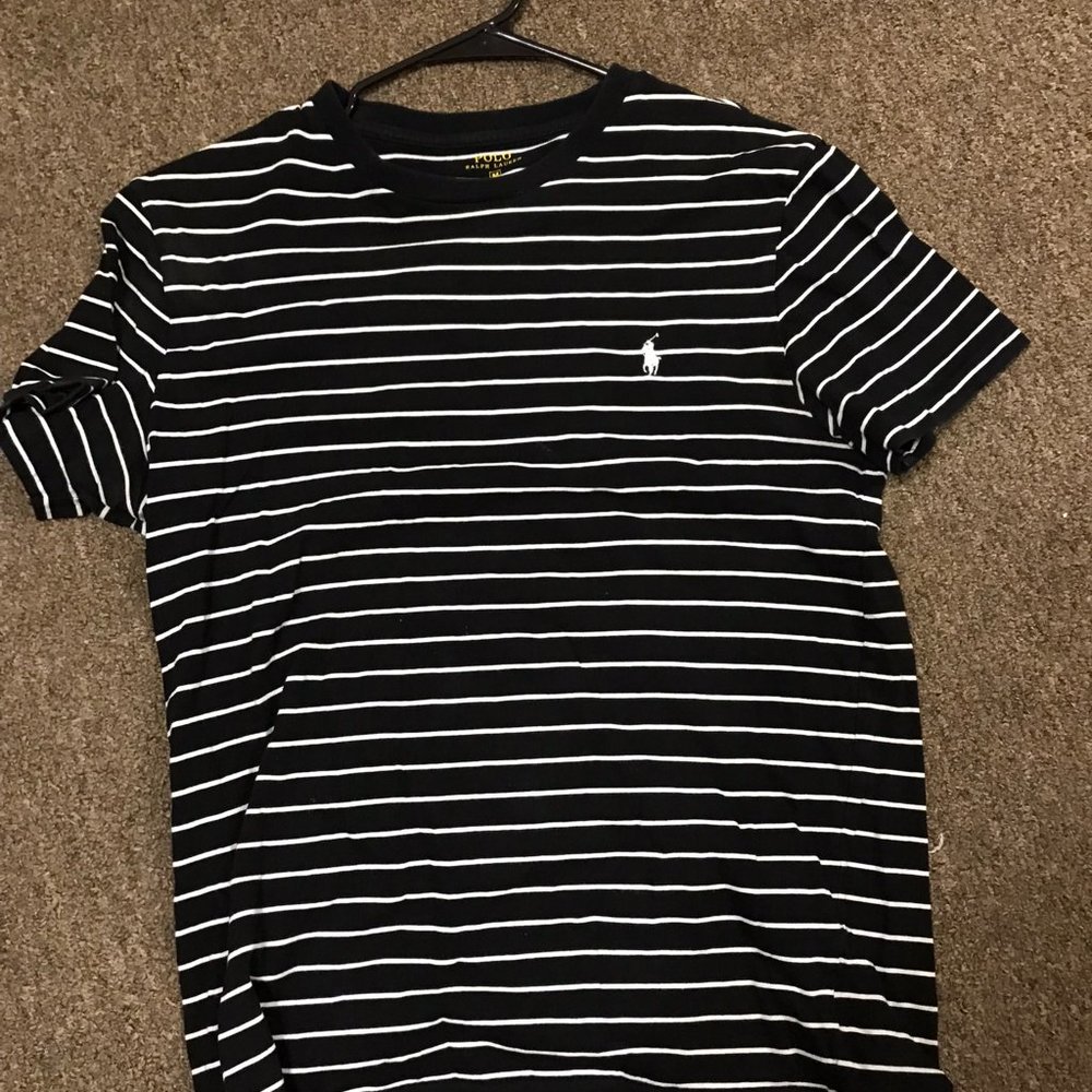 Black and White striped Ralph Lauren Tee